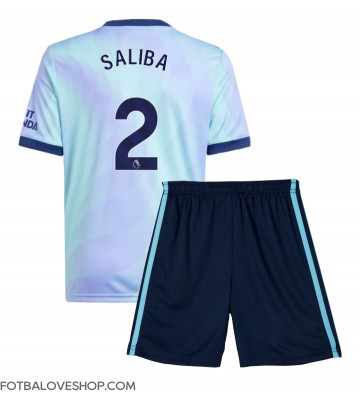 Arsenal William Saliba #2 Dětské Alternativní Dres 2024-25 Krátký Rukáv (+ trenýrky)